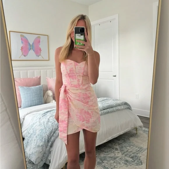 Oxford Boutique Strapless Dress with Drape - Picture 2 of 2